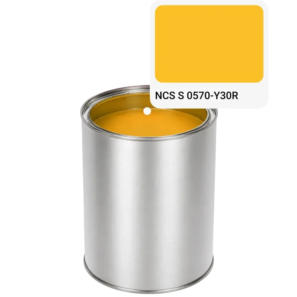 Банка краски с образцом цвета NCS S 0570-Y30R